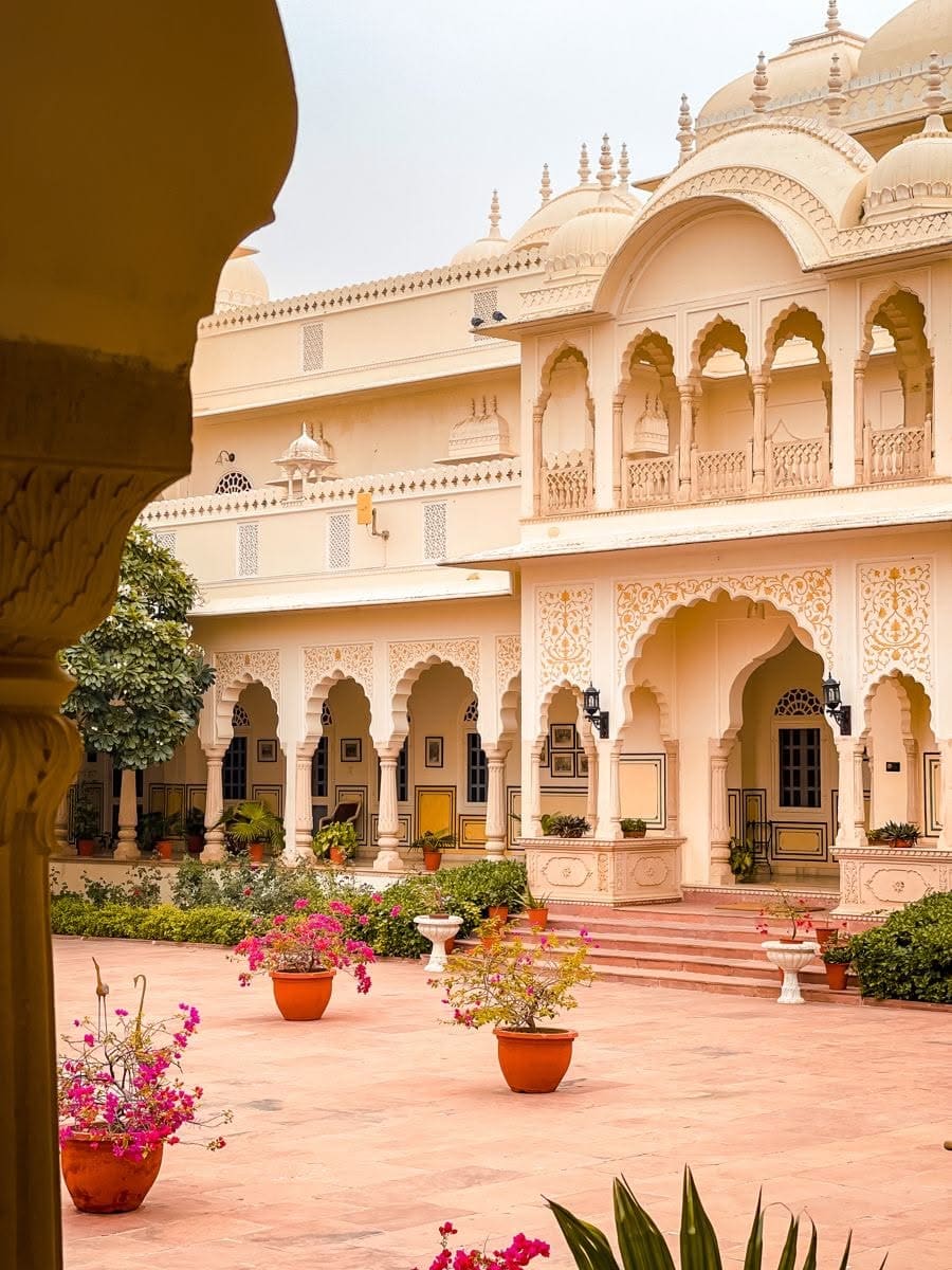 Rooftop Heritage Suite — private terrace with palace arches